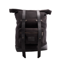 BAN 404 C L backpack piel negra lona negra