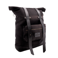 BAN 404 C L backpack piel negra lona negra (2)
