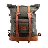 BAN 404 A K backpack piel tan lona verde