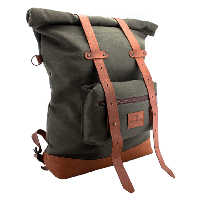 BAN 404 A K backpack piel tan lina verde